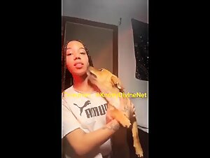 Ebony Girl Fucks Around With Her Dog