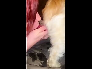 Redhead Sucking Dog Cock♡♡♡