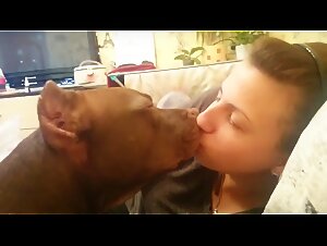 kissing a dog